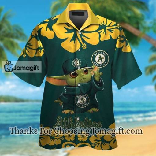 [Available Now] Oakland Athletics Baby Yoda Hawaiian Shirt Gift