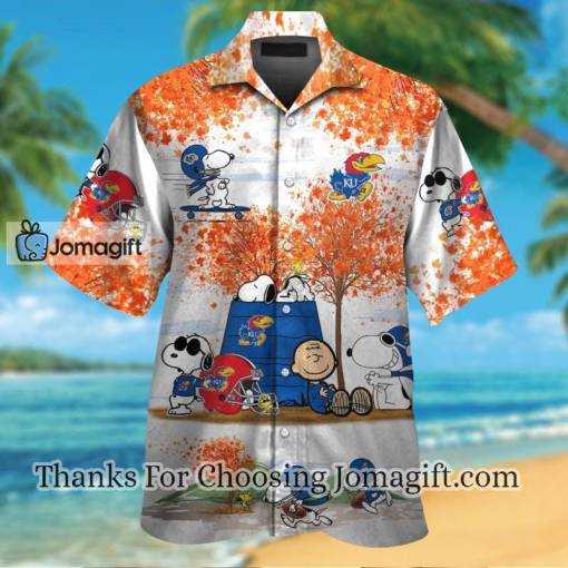 [Awesome] Kansas Jayhawks Snoopy Autumn Hawaiian Shirt For Men And Women