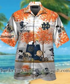 Awesome Notre Dame Fighting Irish Snoopy Autumn Hawaiian Shirt Gift