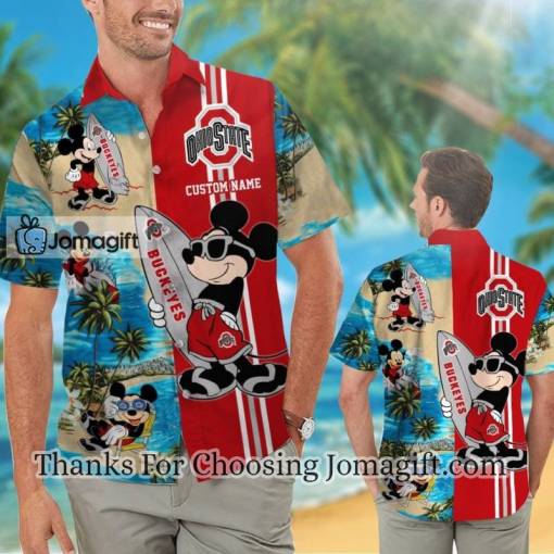 [Awesome] Ohio State Buckeyes Mickey Personalized Hawaiian Shirt Gift