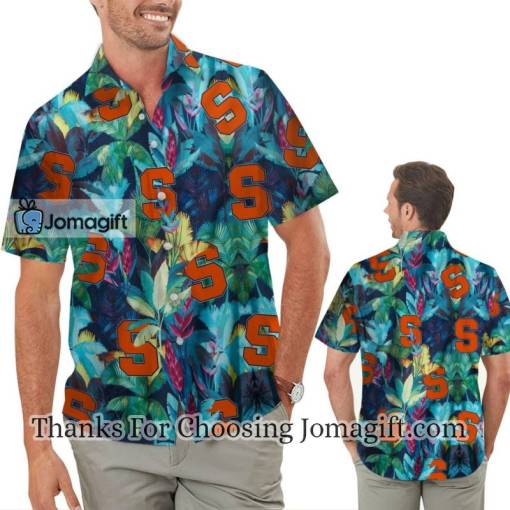 [Awesome] Syracuse Orange Floral Tropical Men Hawaiian Shirt Gift