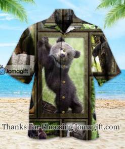 Baby Bear 3D Pictures Green Brown Hawaiian Shirt Summer 1