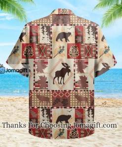 Bear And Reindeer Lodge Brown Hawaiian Shirt