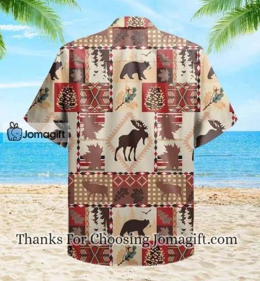 Bear And Reindeer Lodge Brown Hawaiian Shirt
