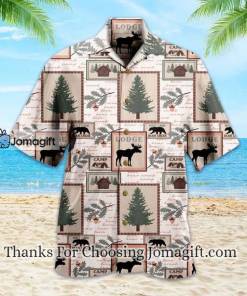 Bear Creak Lodge Beige Hawaiian Shirt 1