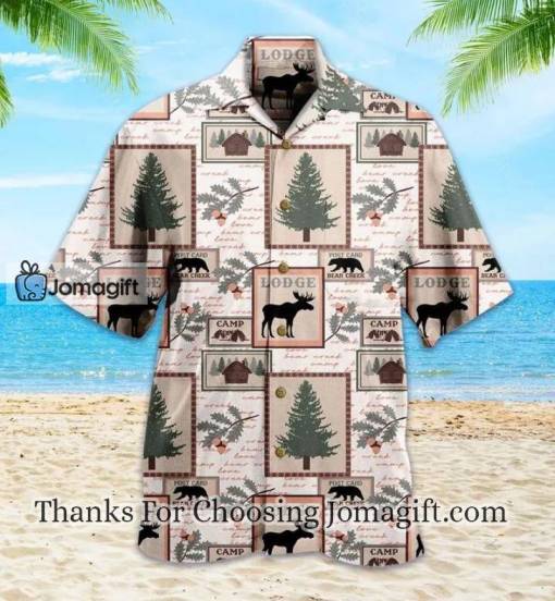 Bear Creak Lodge Beige Hawaiian Shirt, Bear Lover