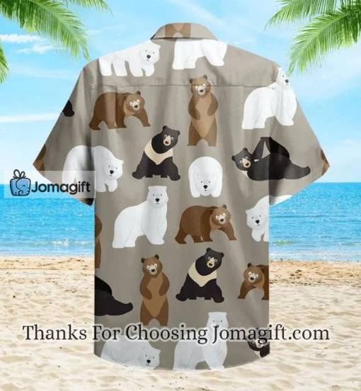 Bear Grey Hawaiian Shirt