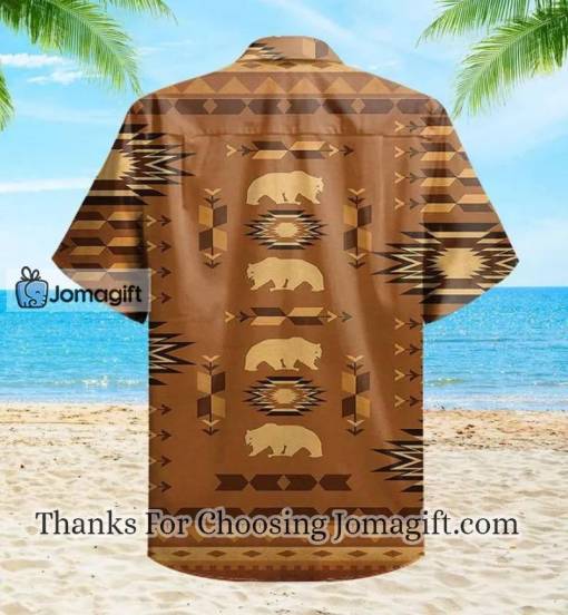 Bear Native Brown Hawaiian Shirt
