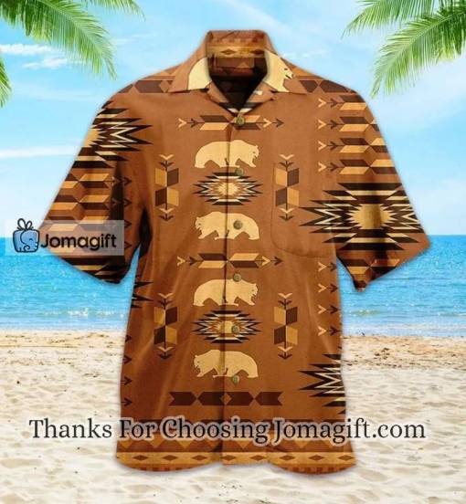 Bear Native Brown Hawaiian Shirt, Bear Lover