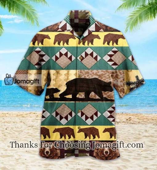 Bear Vintage Brown Hawaiian Shirt