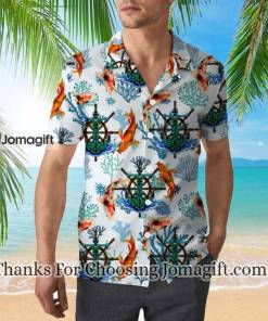 Beautiful Koi Fish And Anchor Hawaiian Shirt 2