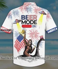 Beer Hawaiian Shirt Beer Mode On Bigfoot Loch Ness Monster Fireworks 2