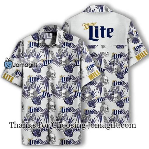 Beer Hawaiian Shirt Miller Lite Skull Pineapple