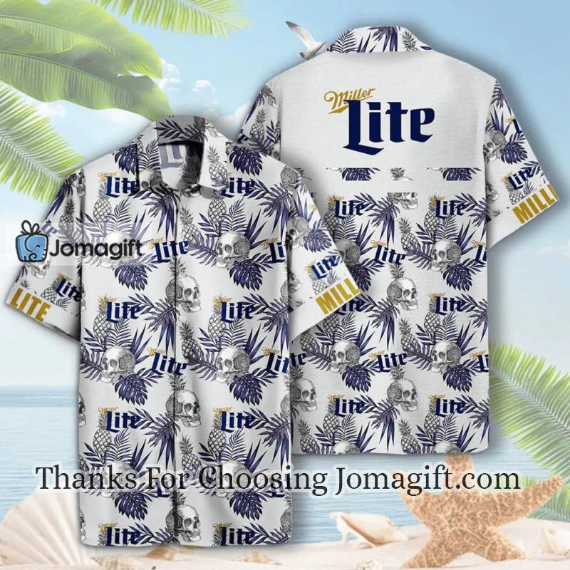 Beer Hawaiian Shirt Miller Lite Skull Pineapple 2
