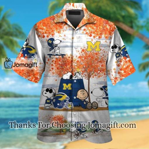 [Best-Selling] Michigan Wolverines Snoopy Autumn Hawaiian Shirt Gift