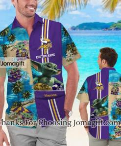 Best Selling Minnesota Vikings Baby Yoda Personalized Hawaiian Shirt Gift