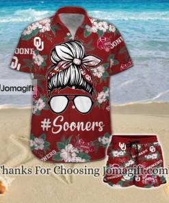 [Best-Selling] Oklahoma Sooners Girl Messy Bun Hawaiian Shirt Gift