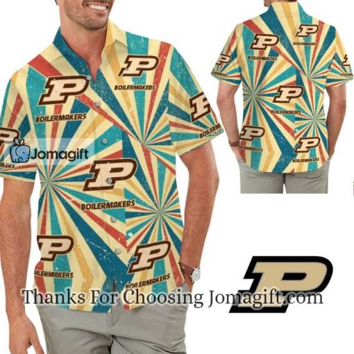 [Best-Selling] Purdue Boilermakers Retro Vintage Style Hawaiian Shirt Gift