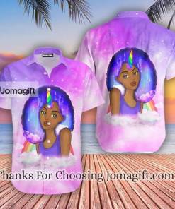 Black Girl Gift Pinky Afro Natural Unicorn Hawaiian Shirt
