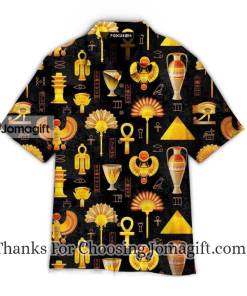 Black Grunge Ancient Egyptian Pattern Hawaiian Shirt