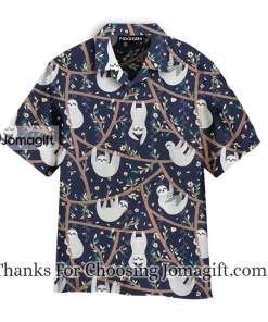 Black Lazy Sloth Hawaiian Shirt