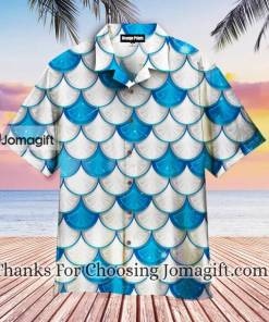 Blue And White Mermaid Scales Hawaiian Shirt