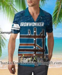 Blue Ironworker Hawaiian Shirt