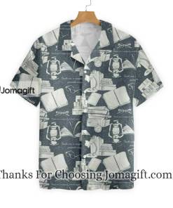Book Hawaiian Shirt Book Lantern Pattern Grey