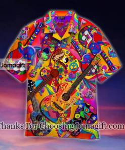 Colorful Guitar Hippie Love Music Hawaiian Shirt