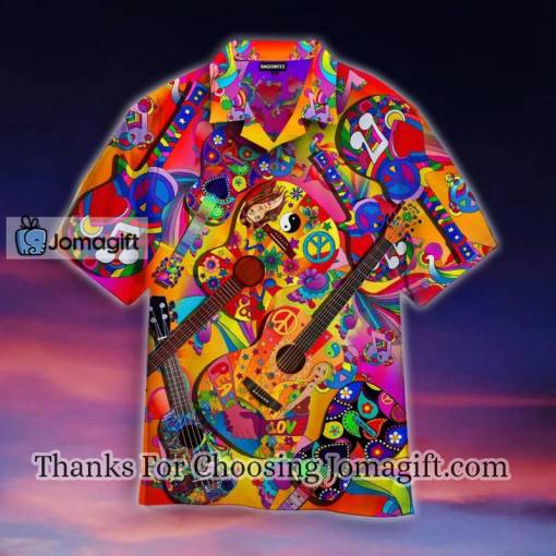 Colorful Guitar Hippie Love Music Hawaiian Shirt