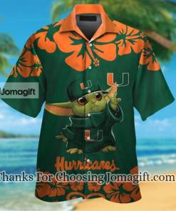 [Comfortable] Miami Hurricanes Baby Yoda Hawaiian Shirt Gift