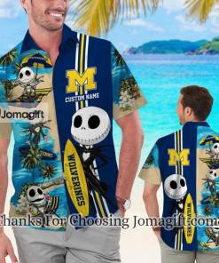 [Comfortable] Michigan Wolverines Jack Skellington Personalized Hawaiian Shirt Gift
