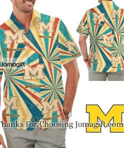[Comfortable] Michigan Wolverines Retro Vintage Style Hawaiian Shirt Gift