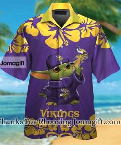 [Comfortable] Minnesota Vikings Baby Yoda Hawaiian Shirt Gift