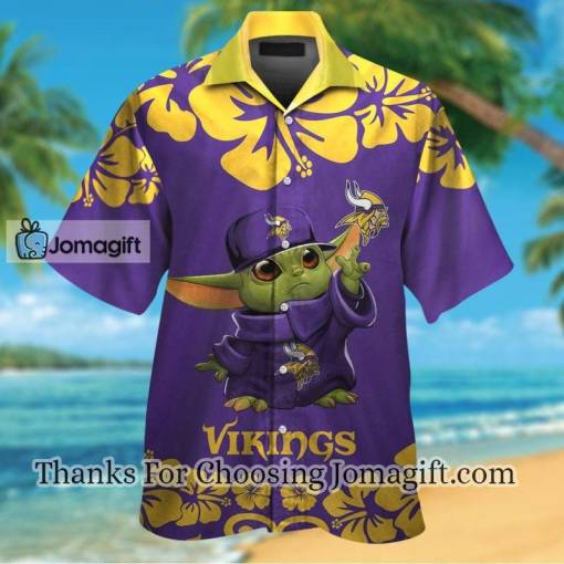 [Comfortable] Minnesota Vikings Baby Yoda Hawaiian Shirt Gift