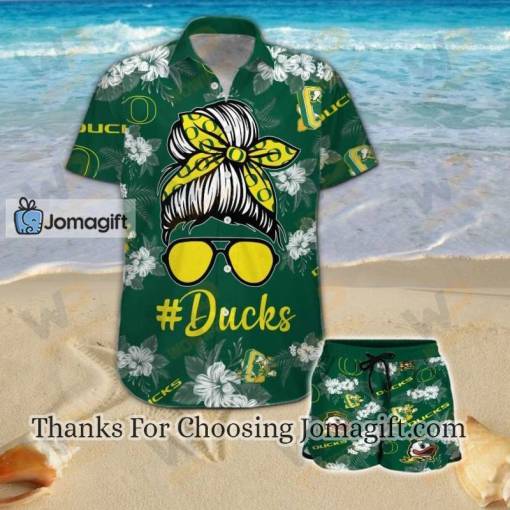 [Comfortable] Oregon Ducks Girl Messy Bun Hawaiian Shirt Gift