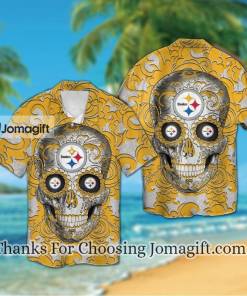 [Comfortable] Pittsburgh Steelers Sugarskull Hawaiian Shirt Gift