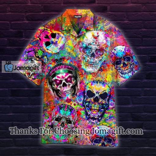 Crazy Colorful Skull Art Hawaiian Shirt