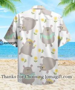 Cute Bear And Sunflower White Hawaiian Shirt 2