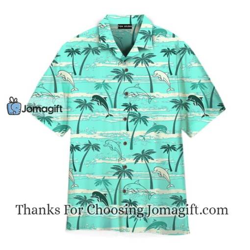 Dolphins Palm Trees Summer Hawaiian Shirt