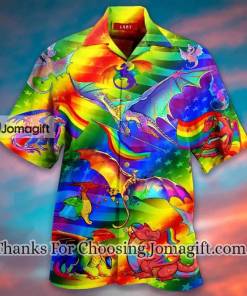[Personalized] LGBT Sunset Hawaiian Shirt Gift