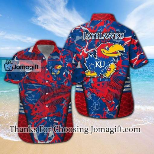 [Fashionable] Kansas Jayhawks Fishing Hawaiian Shirt For Men And Women