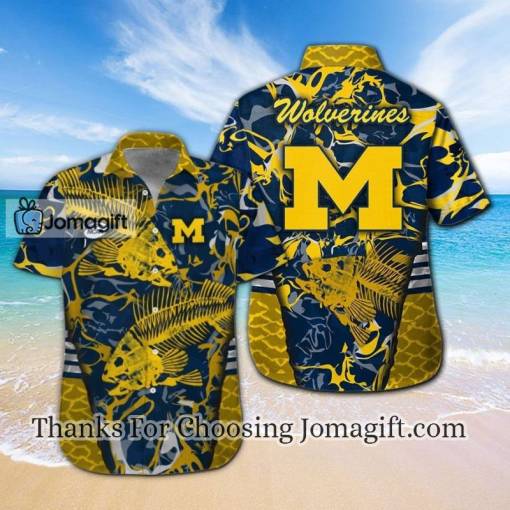 [Fashionable] Michigan Wolverines Fishing Hawaiian Shirt Gift