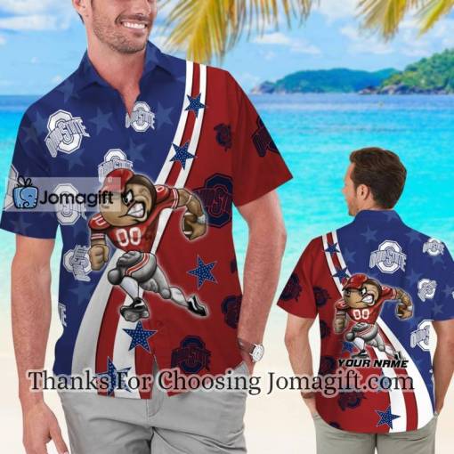 [Fashionable] Ohio State Buckeyes American Flag Personalized Hawaiian Shirts Gift