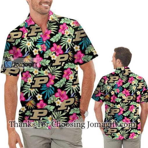 [Fashionable] Purdue Boilermakers Hibiscus Hawaiian Shirts Gift