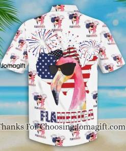 Flamingo American flag Hawaiian shirt 2