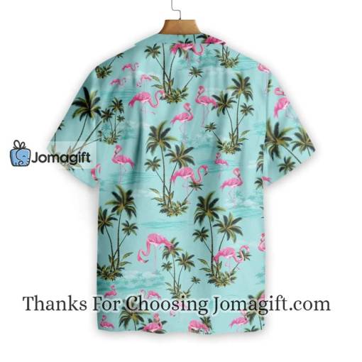 Flamingo Hawaiian Shirt Blue Flamingo Palm Tree