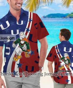 High Quality Miami Hurricanes American Flag Personalized Hawaiian Shirt Gift