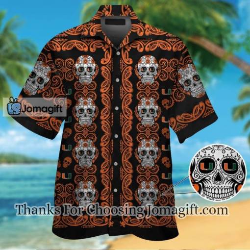 [High-Quality] Miami Hurricanesskull Hawaiian Shirt Gift