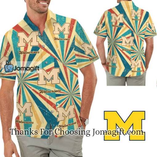 [High-Quality] Michigan Wolverines Retro Vintage Style Hawaiian Shirt Lln Gift